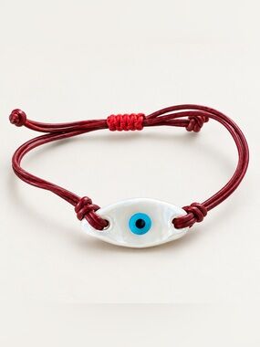 Beymen Evil Eye Inlay Adjustable Leather Cord Bracelet